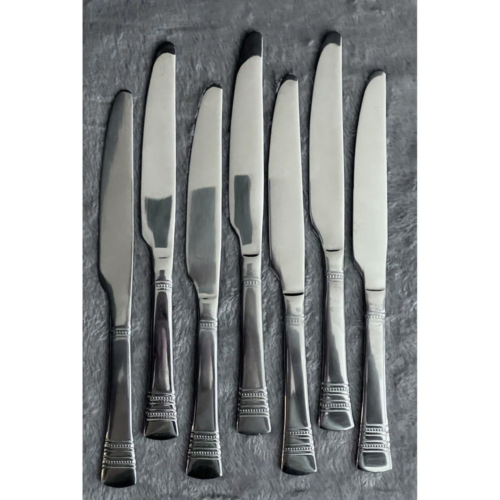 Pfaltzgraff‎ Rope Twist Stainless Dinner Knifes-Set Of 8-Braided Band Pattern